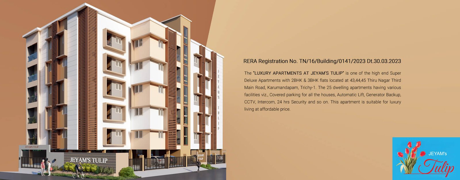 Jeyam Tulip - Deluxe Apartments - 2BHK & 3BHK Flats - Karumandapam - Trichy - Jeyam Builders